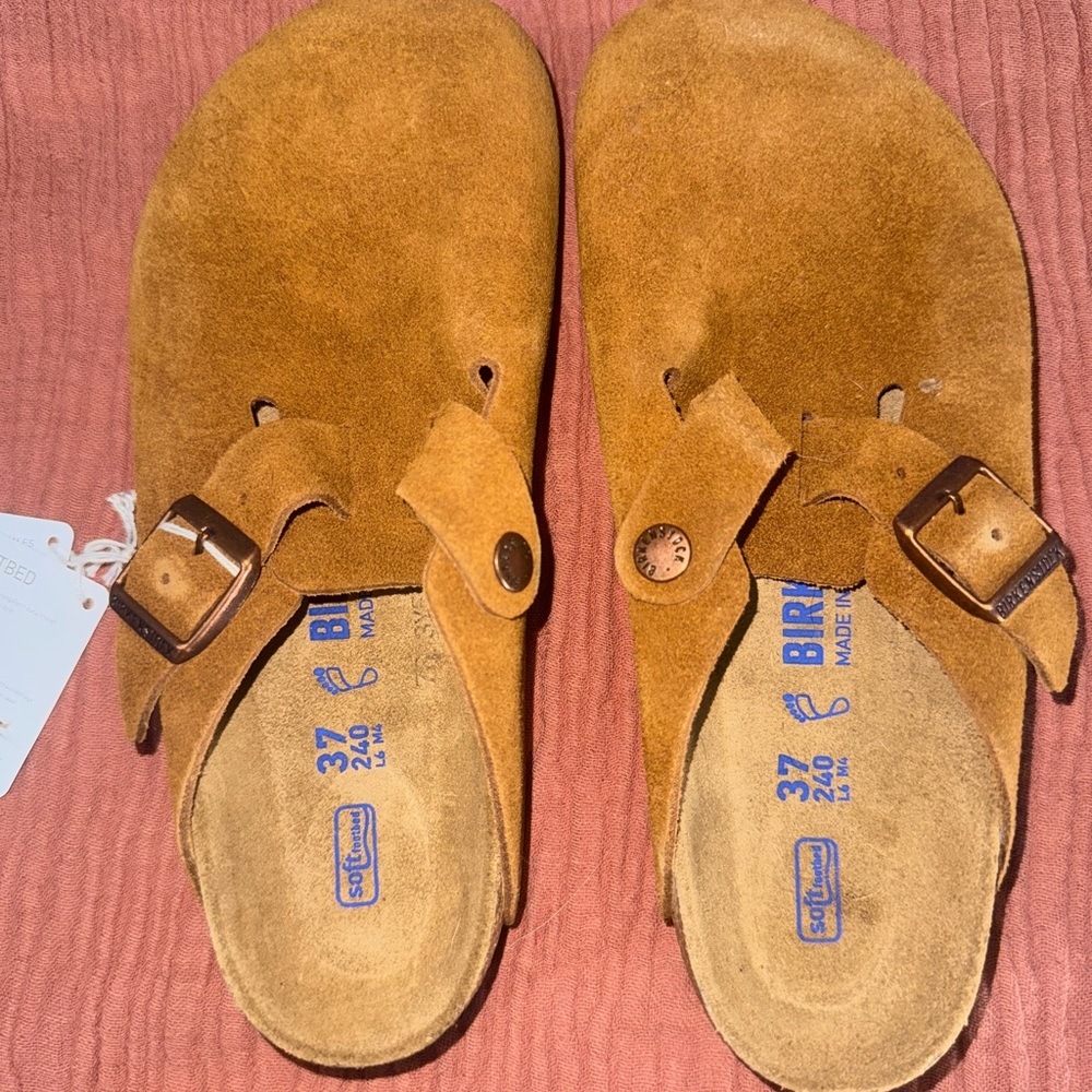 Size 37 Mink Birkenstock Boston Clogs